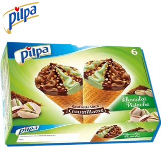 GAUFRETTE PILPA CHOCOLAT PISTACHE BOITE X6 432g