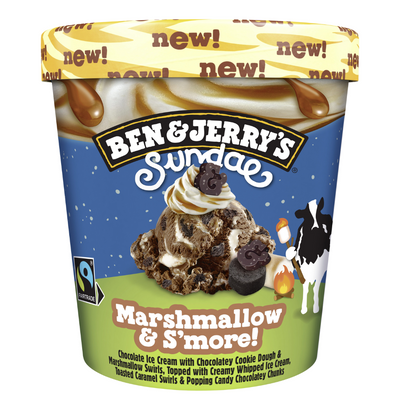 BEN & JERRY'S SUNDAE MARSHMALLOW & S’MORE 316g