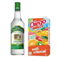 PACK RHUM CHARRETTE 40˚ 0,70L & DIEGO MULTIVITAMINE 1L