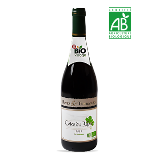 COTES DU RHONE VIN ROUGE BIO RIVES ET TERRASSES 2022 0,75L